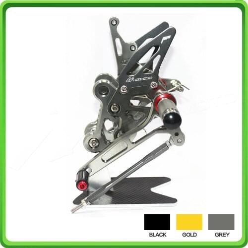 CNC Adjustable Rear Sets Rearset Foot Rest Pegs for Suzuki Naked GSR750 GSXS750 GSX-S750 2011 2012 2013 2014 2015 2016 2017 Gray