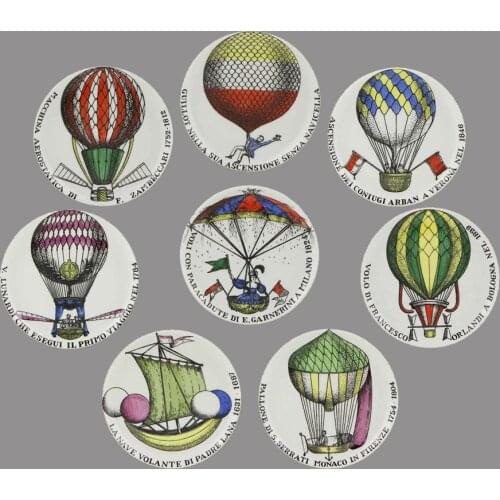 Variety Hot Air Balloon Decorative Plate Morden and Retro Ceramic Wall Hanging Dish Painting Creative Palloni Set Crafts
