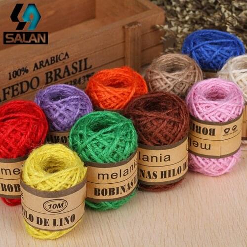 Environmental color hemp DIY photo wall jute 3 shares 10 meters gift wrap tag rope wall stock