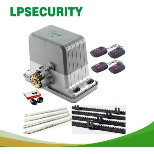 LPSECURITY heavy duty 1500kg electric sliding gate motors/automatic gate opener engine 4m or 5m or 6m racks 1 gate photocell