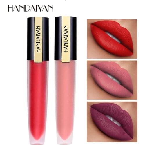 Handaiyan Liquid Matte Lip Gloss Foggy Velvet Liquid Lipstick Waterproof Resistant Lip Glaze Lip Tint/stick Labiales