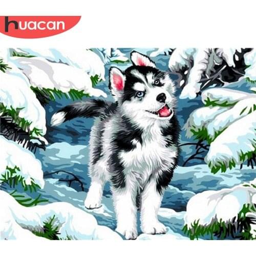 HUACAN Daimond Painting Dog Rhinestones Craft Kit Diamond Embroidery Mosaic Animal Full Drill Handicraft Decor For Home