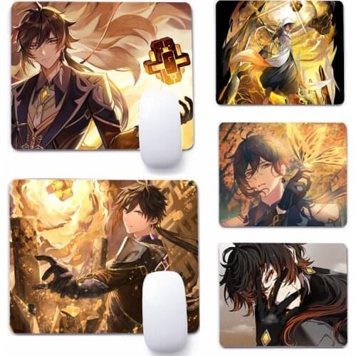 Genshin impact zhongli Game Mouse Pad Non-Slip Rubber Base Waterproof Office Mouse Pad Deskpad Desk Mats