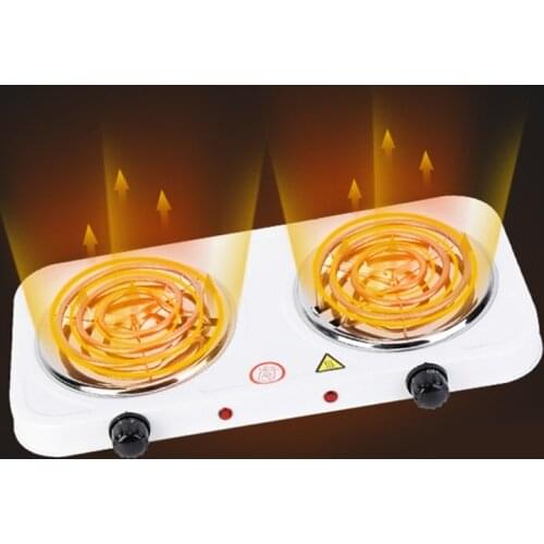 Portable Electric 2000W Mocha Pot Double Stove Hotplate Adjustable Temperature 95AC