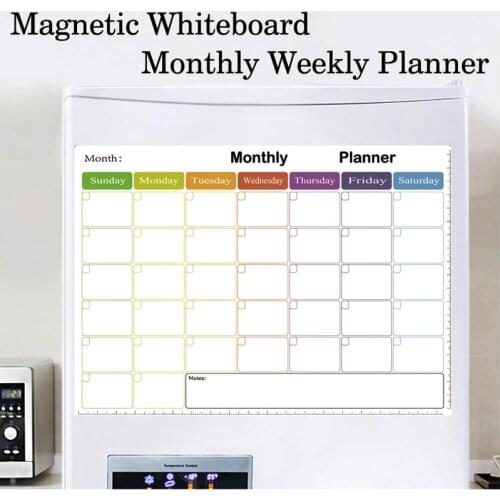 A3 Size Magnets Whiteboard Weekly Monthly Planner Dry Erase Board Fridge Sticker Calendar Schedule Menu Message Board