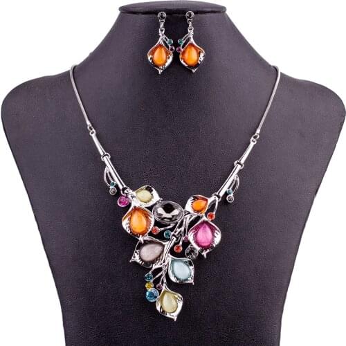 MS1504472 Fashion Jewelry Sets High 2 Colors Quality Necklace Sets For Women Jewelry Silver Plated Crystal Unique Spark Design