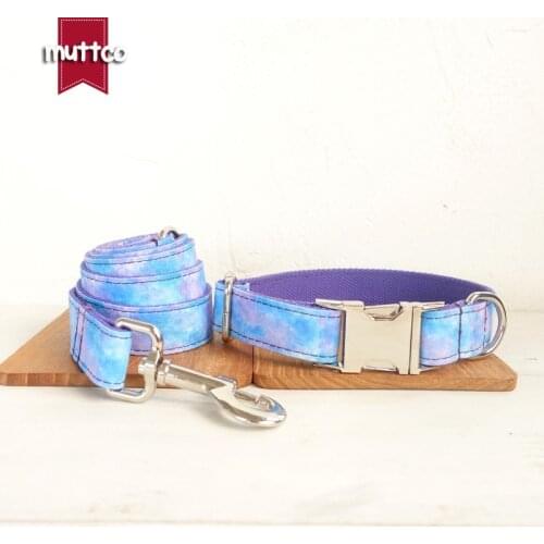 MUTTCO retailing particular colorful dog collar unique style print dog collars and leashes set 5 sizes UDC087