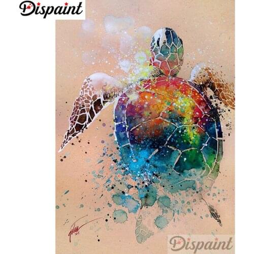 Dispaint Full Square/Round Drill 5D DIY Diamond Painting "Colored turtle" Embroidery Cross Stitch 3D Home Decor A11475