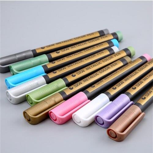 10 Colors Set Waterproof Permanent Paint Marker Car Tyre CD Stone Glass Wood Graffiti Painting Mark Pen Office School Stationery