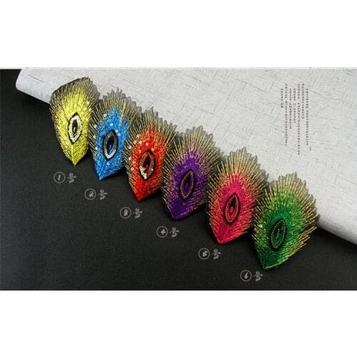 New sequins peacock wings feather patch stickers - embroidered cloth stickers - dance clothing decoration stickers - sweater bac