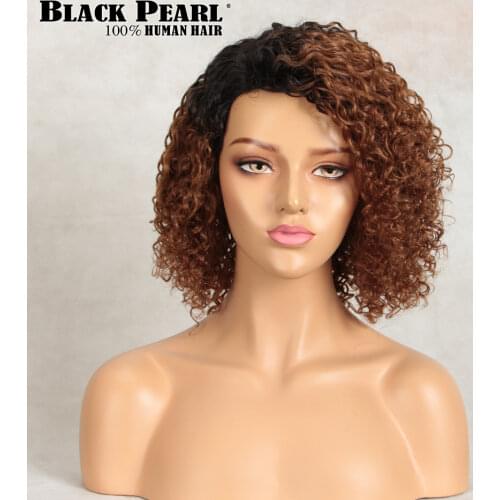Black Pearl Short Human Hair Wigs Brazilian Loose Body Wave Wigs Natural Color Short Lace Part Wigs Remy Lace Front Wigs