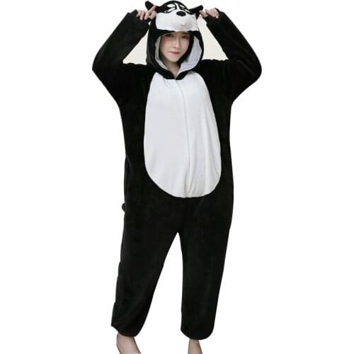 Siberian Husky Dog Kigurumi Animal Pajamas Onesies For Adults Women Men Cartoon Cosplay Halloween Costume One-Piece Pijamas