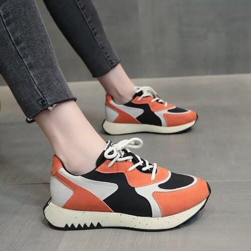 Shoes trend simple thick bottom color matching ladies sports casual shoes comfortable and delicate spring and autumn fashion