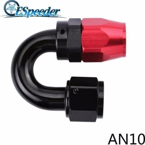 ESPEEDER AN10 180 Degree Swivel Oil Fuel Fitting Adapter Anoized Aluminum Pipe Joints Hose End Reusable Fitting Car Accessories