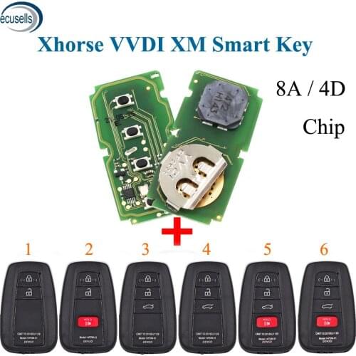 Xhorse VVDI XM Smart Key Universal Remote Key Shell + PCB For Toyota 8A /4D for KEY TOOL Plus Max VVDI2 VVDI Mini