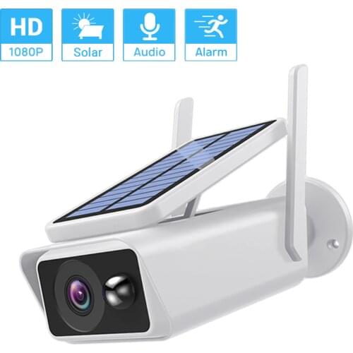HD 1080P Solar Panel Wifi Camera Rechargeable Battery Waterproof Outdoor Wireless Camera PIR Detection ICSEE Security Camera