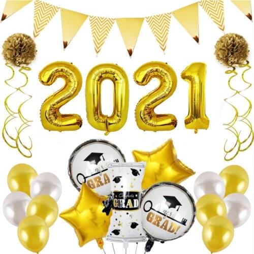 Graduation Season Party Ceremony Balloons Decoration 2021 Graduation Ceremony Classroom Scene Decoration Foil Ballon Globos