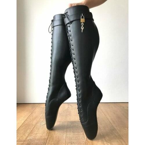 Womens Heelless Ballet Boots Pointed Toe Lockable Dance Shoes Sexy Plus Size Custom Made Colors New 2021