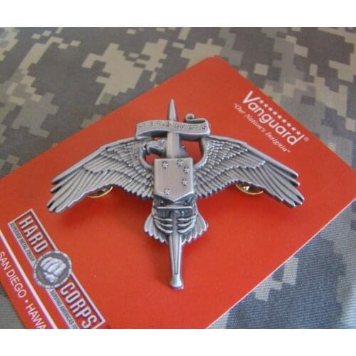 US USMC MARINE CORPS SPECIAL FORCES MARSOC RAIDER REGIMENT BADGE PIN GRAY
