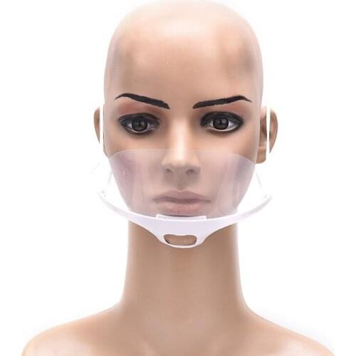 1pcs Hotel Restaurant Catering Anti-spittle Masks Reused Transparent Anti-fog Mouth Shield Plastic Mouth Cover Kitchen Tools