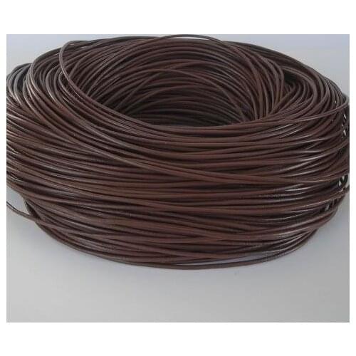 100M/lot light brown black brown 1.5mm real wax Round COW Genuine Leather Cord Bracelet Necklace DIY Rope String Thread u3452