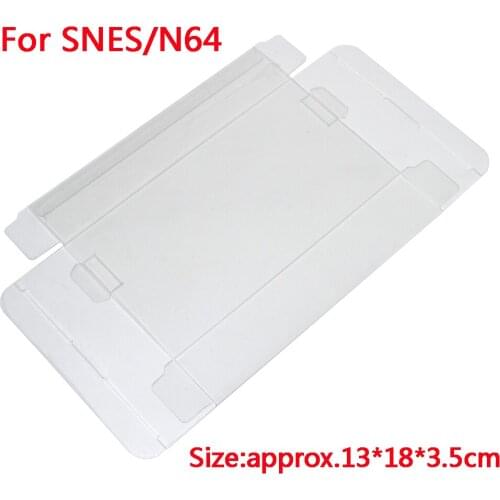 100 pcs a lot Clear transparent Protector Case CIB games plastic PET Protection Box for SNES For N-6-4 game boxes