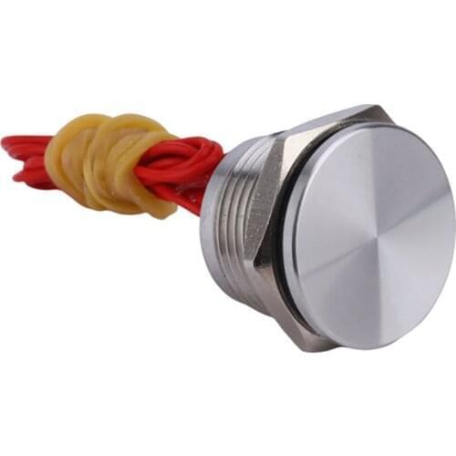 2A Momentary Latching Piezo Switch 16mm Flat Head Waterproof Capacitive Touch Switch IP68 Piezo Push Button Switch