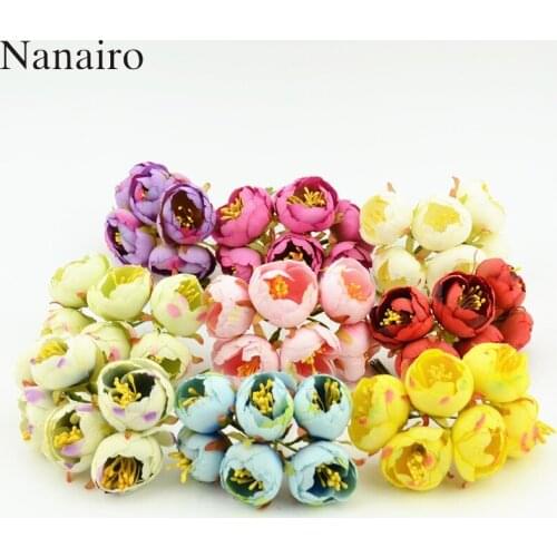 30pcs/lot 3cm Artificial Flowers Bud Simulation Flowers Small Silk Cloth Tea Roses DIY Handmade Home Wedding Ball Decoration