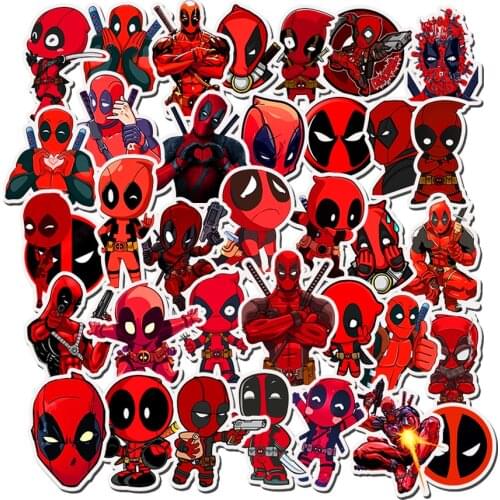 35Pcs Cartoon Marvel Classic Deadpool Stickers Disney Funny Guitar Bicycle Luggage Skateboard Laptop Waterproof Sticker Toys