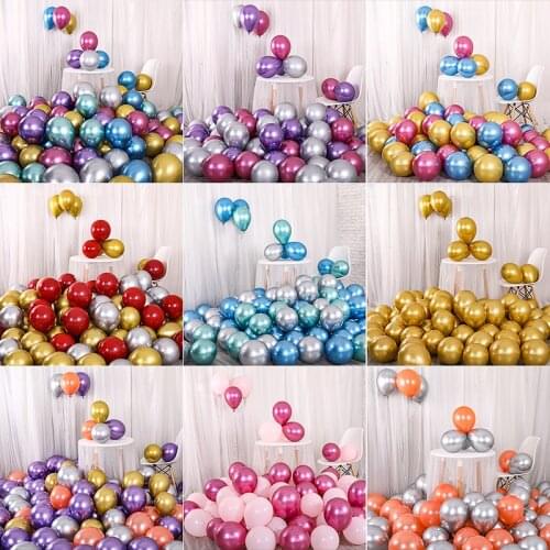 12 Inch Metallic Latex Balloon Thick Pearly Metal Round Wedding Party Decoration Balloon Latex Balloons Air Helium Baloon