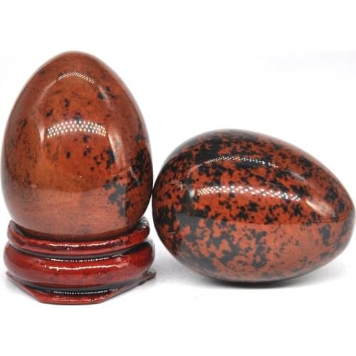 30x40mm Red Mahogany Obsidian Egg Shaped Stone Healing Natural Crystal Kegel Massage Accessory Minerale Gemstone Decoration