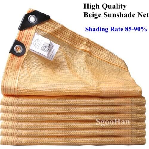 Beige Anti-UV HDPE Sunshade Net Car Shed Swimming Pool Cover Greenhouse Succulent Plant Sun Shading Net Pet House Awning Cloth