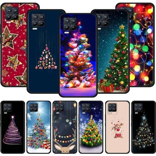 Merry Christmas tree Black Case For Realme 8 C21 5 6 7 Pro C3 XT GT Master Explorer 7i X50 C11 C21Y C20A X7 Cover Caso Silicone