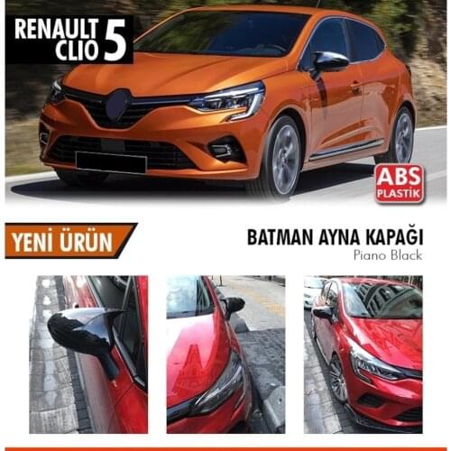 Bat Mirror Cover Piano Black For Renault Clio 5 ABS 2019 and After the Quality Product Full Harmony 1 Suit 2 piece (Left-Right)