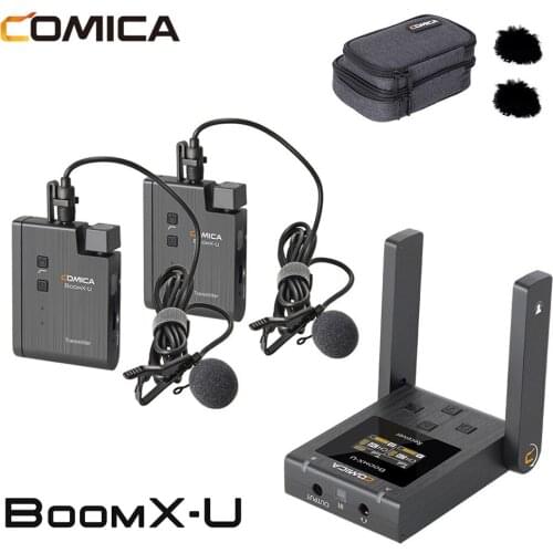 Comica BoomX-U U1 U2 Wireless Microphone Broadcast Mic Mini UHF Microphone Transmitters receiver Kit fro Phone camera