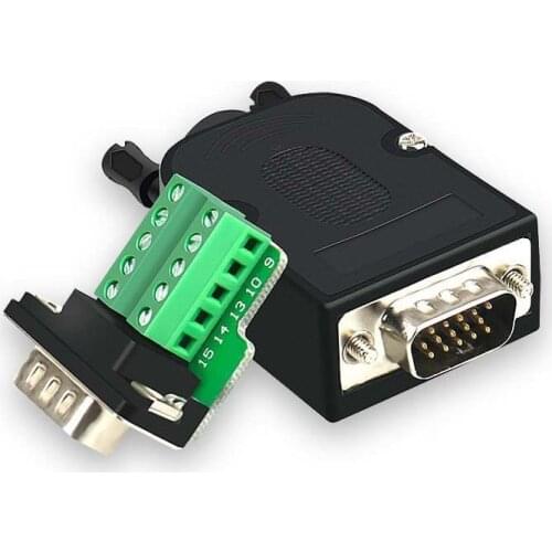 D-SUB DB15 VGA Male Female Head 3 Rows 15 Pin Plug Distribution Terminal Screw Type DIY Connector To Send Screwdriver