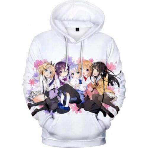 Childrens Hoodies 3D Is the Order a Rabbit Hoodies Pullover Men/women Long Sleeve Pullover Sweatshirts Hip Hop Kpop Tops Coat