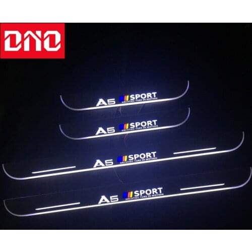 DNO Trim Pedal LED Car Light Door Sill Scuff Plate Pathway Dynamic Streamer Welcome Lamp For Audi A5 B8 B9 Sedan 2010 - 2019