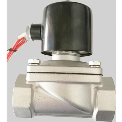 DN40 1-1/2'' 304 Stainless Steel Electric Solenoid Valve Normally Closed Type Diaphragm Valve For Water Oil Gas AC/DC