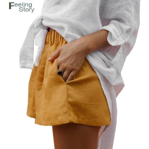 Женские завышенные шорты Feelingstory China At AliExpress