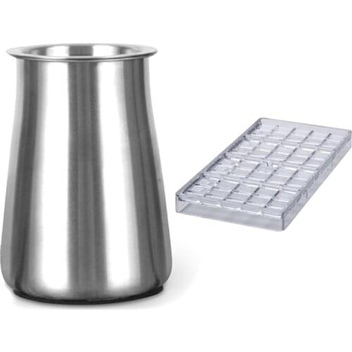 Chocolate Bar Maker Candy Mould Break Apart Bar Chocolate Mold & Stainless Steel Coffee Powder Sieve Cocoa Powder