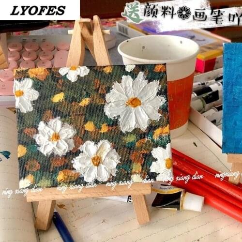 Ins Mini Sketchpad student DIY canvas Creative Desktop decoration painting easel