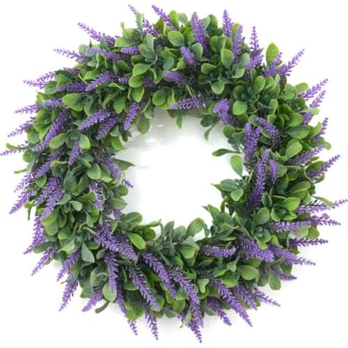 Simulation Wreath Flower Garland Artificial Green Wreathes Creative Purple For Holiday Decoration Hanging Front Indoor Decor
