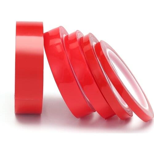 3M 8mm-30mm Red Double Sided Adhesive Tape High Strength Acrylic Transparent No Traces Sticker for Car Auto Interior Fixed