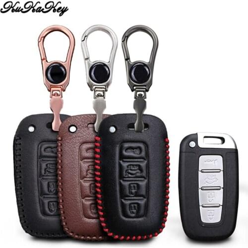 Leather Car Key Case Cover for Kia Forte KX3 Sportage K2 K5 Chi Ran Furui Di Car Key Shell For Hyundai Long Move ix35 Sonata 8