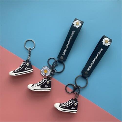 KPOP G-Dragon Silicone Lanyard Shoes Daisy Pendant Key Chain Keyring PEACEMINUSONE Bag Accessories jh294