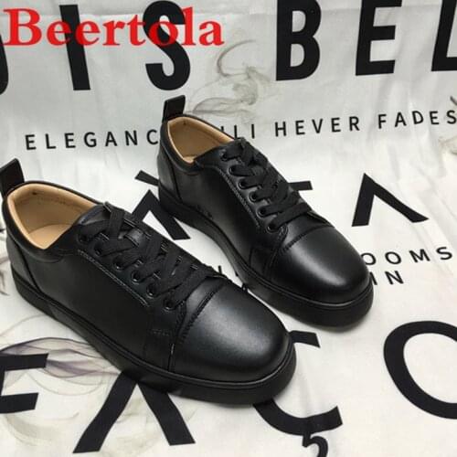 Black Round Toe Mens Sneakers Lace Up Chaussures Sport Homme Casual Shoes Masculino Shallow Brand Designers Flats Shoes For Men