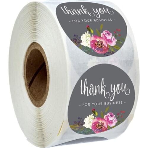 50-500pcs Labels Round Kraft Thank You for Your Business Stickers Seal Label Christmas Decoration Stickers Stationery Sticker