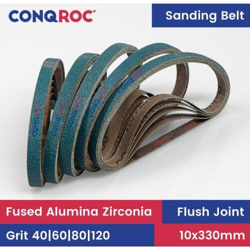25 Pieces 10x330mm 3/8"x13" Sanding Belts Zirconia Blue Sander Belt Grit 40 60 80 120 Abrasive Belt