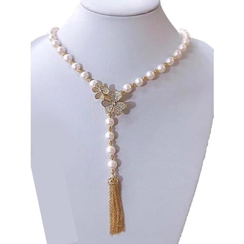 MADALENA SARARA AAA Freshwater Pearl Necklace White Pearl Necklace With Flower s925 Clasp